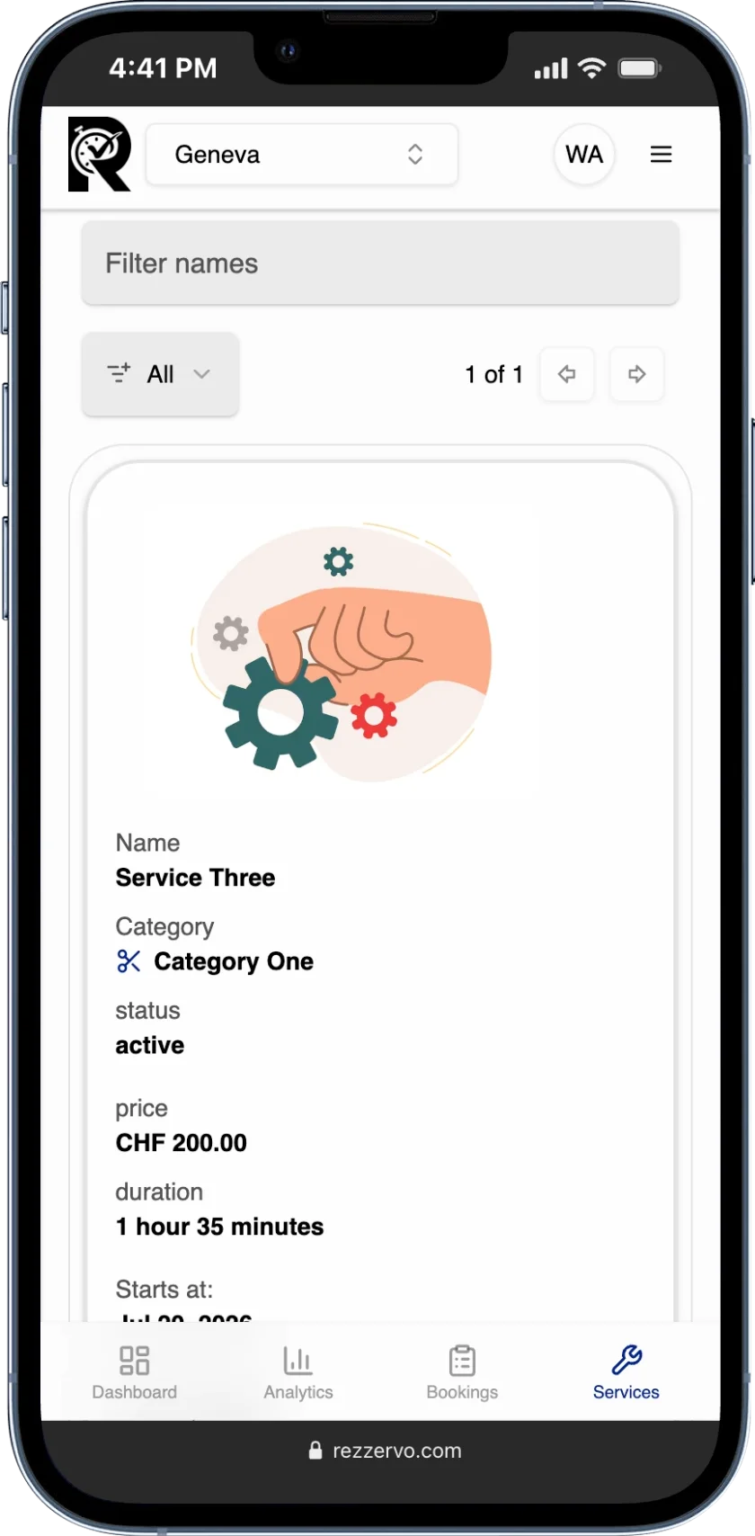 Organize unique services across locations